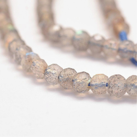 Labradoryt, koralik 3mm, 85 szt.(sznur) fasetowy Labradoryt, koralik 3mm, 85 szt.(sznur) fasetowy