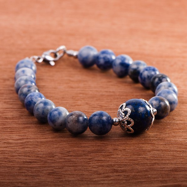 Bransoletka Jaspis + Lapis Lazuli, handmade Bransoletka Jaspis + Lapis Lazuli, handmade