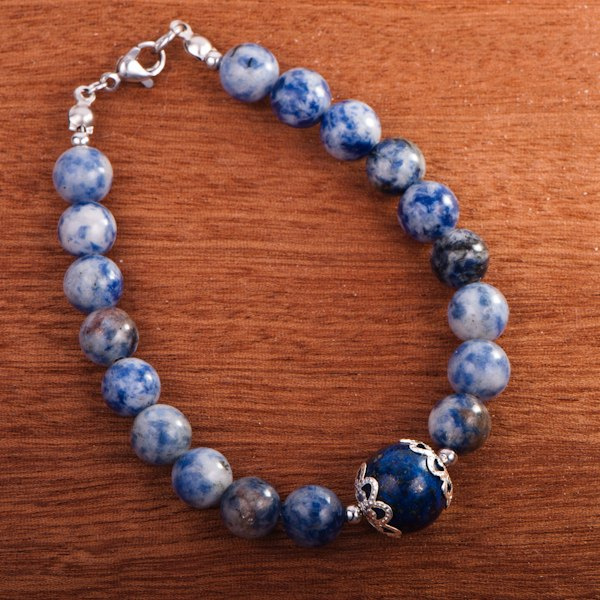 Bransoletka Jaspis + Lapis Lazuli, handmade Bransoletka Jaspis + Lapis Lazuli, handmade