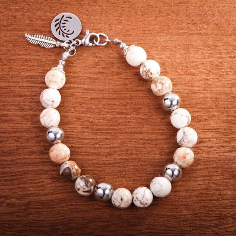 Bransoletka Howlit, handmade