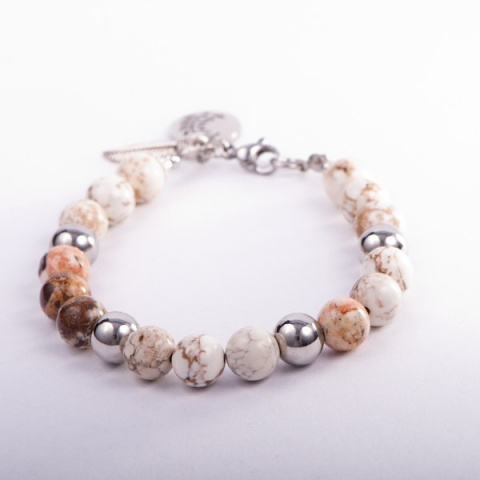 Bransoletka Howlit, handmade