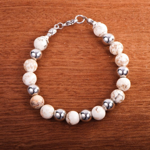 Bransoletka Howlit, handmade Bransoletka Howlit, handmade