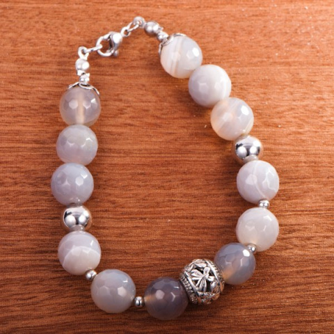 Bransoletka Agat prążkowany, handmade