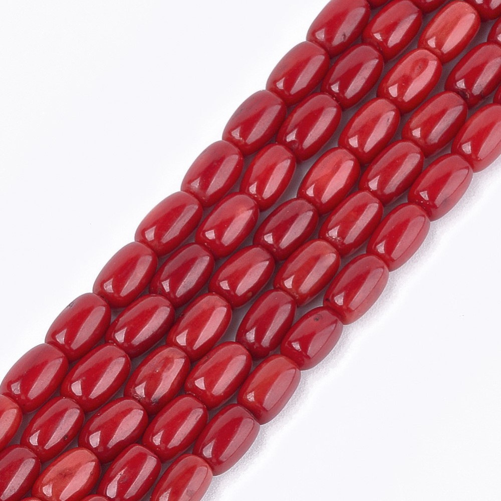 Koral, koraliki 8~9x5~5,5mm, 50szt. (sznur) Koral, koraliki 8~9x5~5,5mm, 50szt. (sznur)