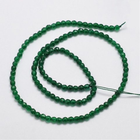 Jadeit, koralik 3mm, 120 szt.(sznur) fasetowy Jadeit, koralik 3mm, 120 szt.(sznur) fasetowy
