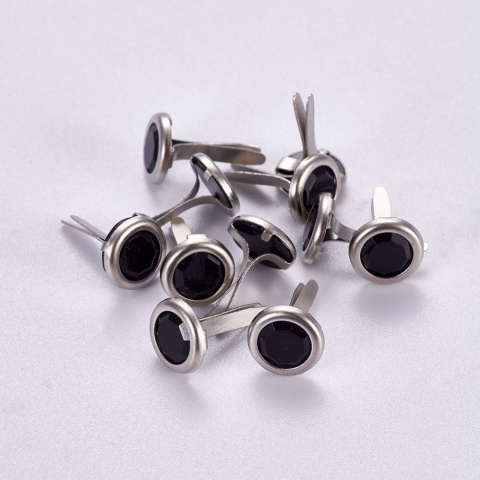 Ćwieki ozdobne 10 szt. 14mm, czarne, do dekoracji papieru Ćwieki ozdobne 10 szt. 14mm, czarne, do dekoracji papieru