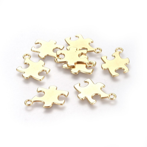 Puzle, złota zawieszka, Stal Chirurgiczna 22mm Puzle, złota zawieszka, Stal Chirurgiczna 22mm