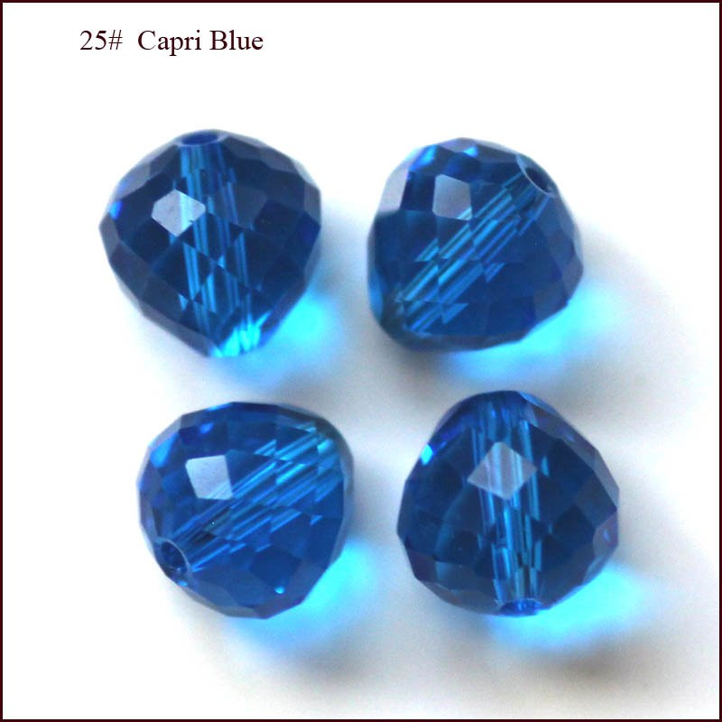 Koraliki szklane kryształowe, niebieskie, 6mm, fasetowane
