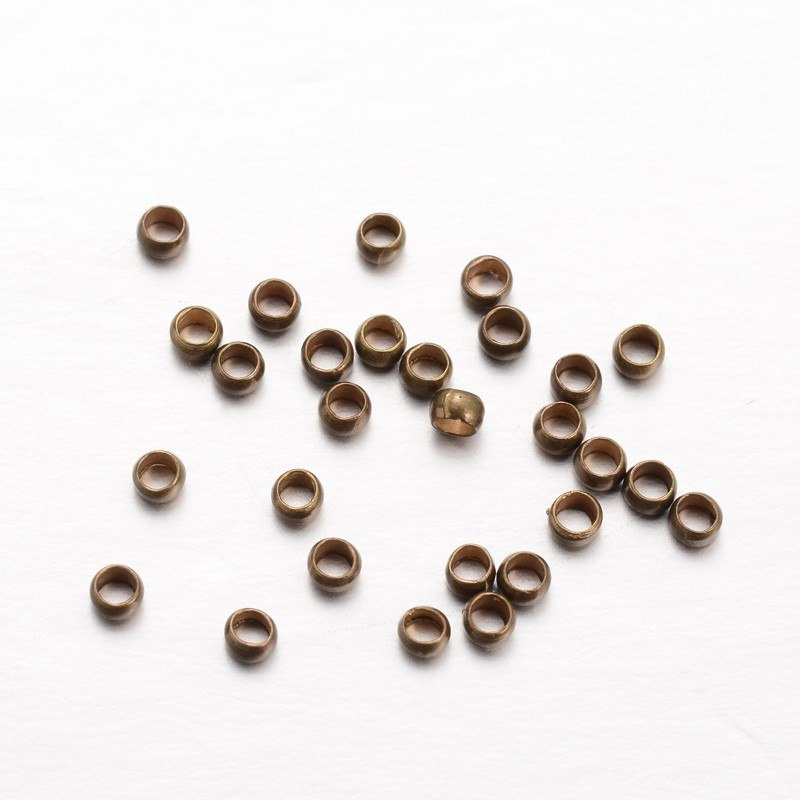 Kulki zaciskowe/ stopery, otwór 1mm, 90szt, mosiądz Kulki zaciskowe/ stopery, otwór 1mm, 90szt, mosiądz