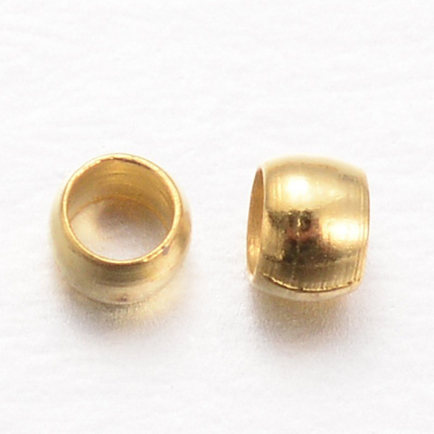 Kulki zaciskowe/ stopery, otwór 1mm, 90szt, mosiądz Kulki zaciskowe/ stopery, otwór 1mm, 90szt, mosiądz