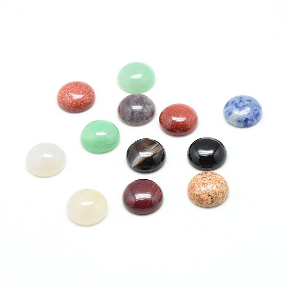 Mix kamieni, Kaboszon 10x5mm, półokrągły, 5 szt. Mix kamieni, Kaboszon 10x5mm, półokrągły, 5 szt.