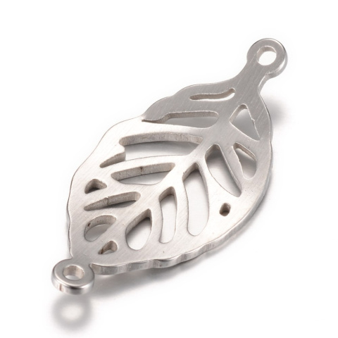 Liść łącznik, stal chirurgiczna, srebrny 29mm