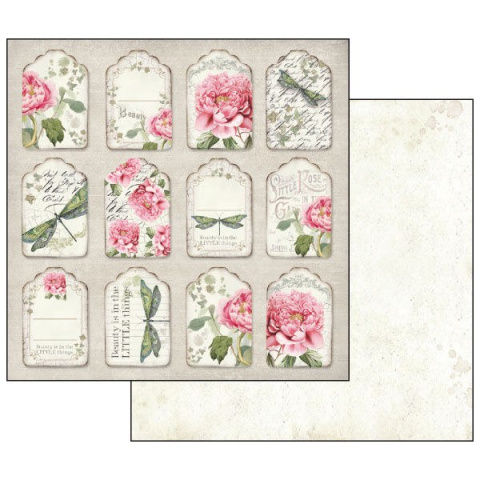 Stamperia Blok Papierów 30X30Cm Listy I Piwonie 10Szt. Stamperia Blok Papierów 30X30Cm Listy I Piwonie 10Szt.