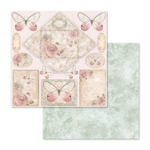 Stamperia Blok Papierów Scrap. 30X30Cm Róża Shabby 10Szt