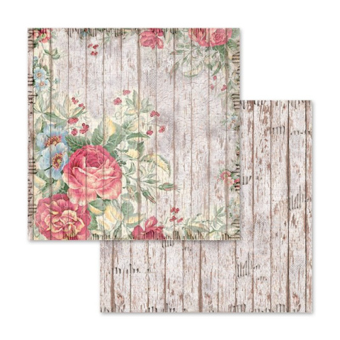 Stamperia Blok Papierów 30X30cm Róże, Koronki 10szt Stamperia Blok Papierów 30X30cm Róże, Koronki 10szt