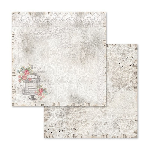 Stamperia Blok Papierów 30X30cm Róże, Koronki 10szt Stamperia Blok Papierów 30X30cm Róże, Koronki 10szt