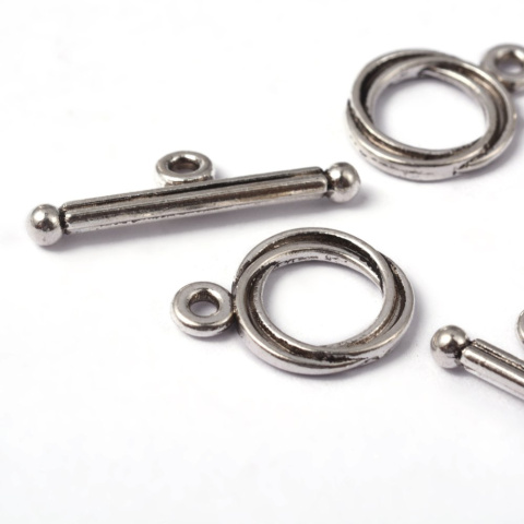 Zapięcie ozdobne, srebro antyczne, 13mm; Toggle Zapięcie ozdobne, srebro antyczne, 13mm; Toggle