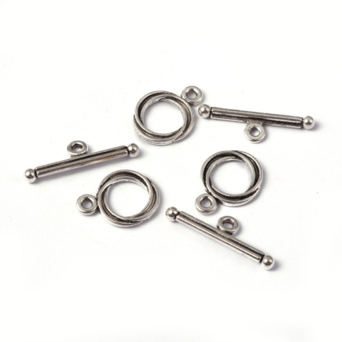 Zapięcie ozdobne, srebro antyczne, 13mm; Toggle Zapięcie ozdobne, srebro antyczne, 13mm; Toggle