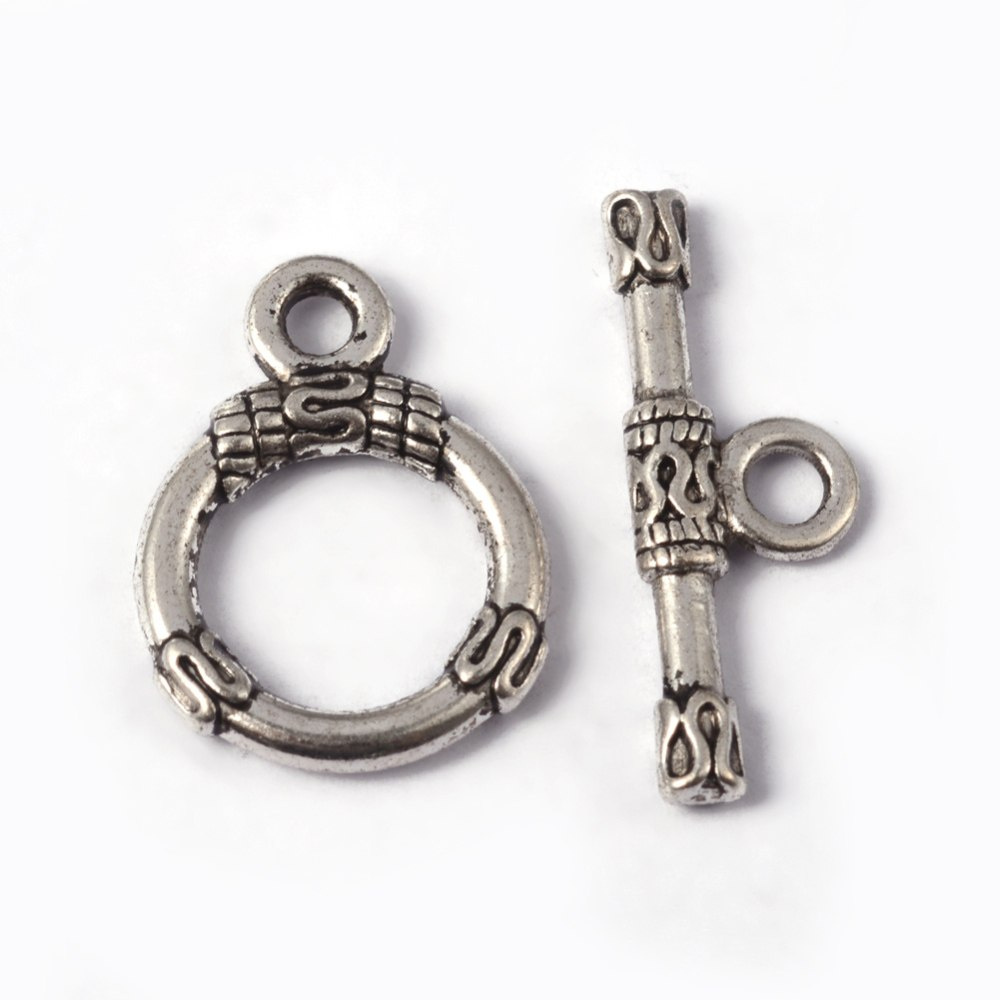 Zapięcie ozdobne tybetańskie, srebro antyczne, 18mm; Toggle Zapięcie ozdobne tybetańskie, srebro antyczne, 18mm; Toggle