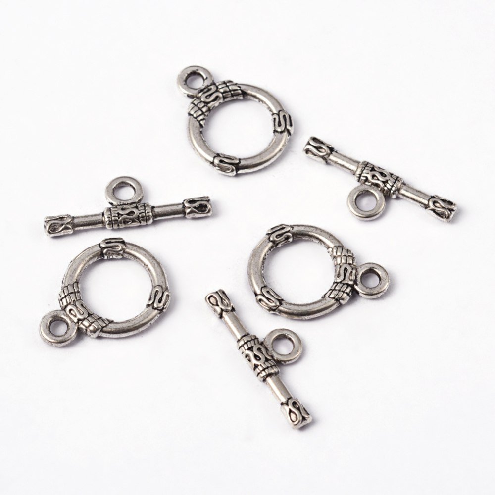 Zapięcie ozdobne tybetańskie, srebro antyczne, 18mm; Toggle Zapięcie ozdobne tybetańskie, srebro antyczne, 18mm; Toggle