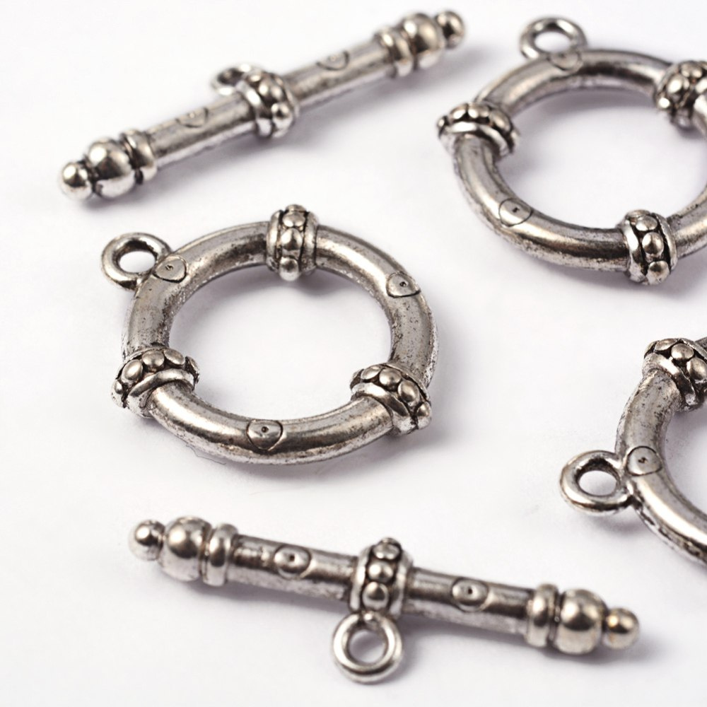 Zapięcie ozdobne tybetańskie, srebro antyczne, 26mm; Toggle Zapięcie ozdobne tybetańskie, srebro antyczne, 26mm; Toggle