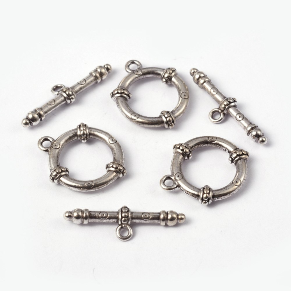 Zapięcie ozdobne tybetańskie, srebro antyczne, 26mm; Toggle Zapięcie ozdobne tybetańskie, srebro antyczne, 26mm; Toggle