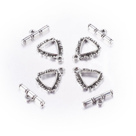Zapięcie ozdobne trójkąt, srebro antyczne, 18mm; Toggle Zapięcie ozdobne trójkąt, srebro antyczne, 18mm; Toggle