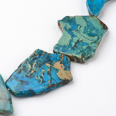 Jaspis Imperial, 32~54x20~40mm, 1 szt., turkusowy