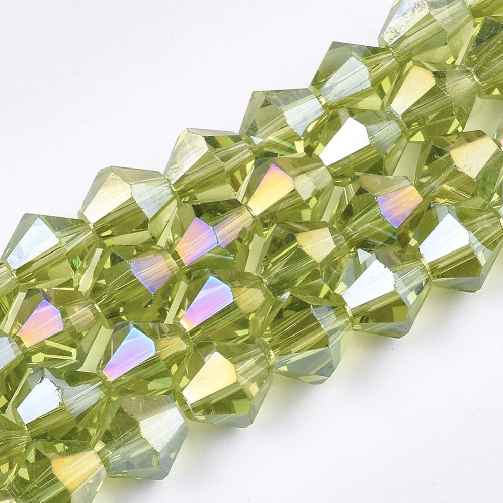 Koraliki szklane AB, zielony, 5,5~6mm 50szt. Koraliki szklane AB, zielony, 5,5~6mm 50szt.