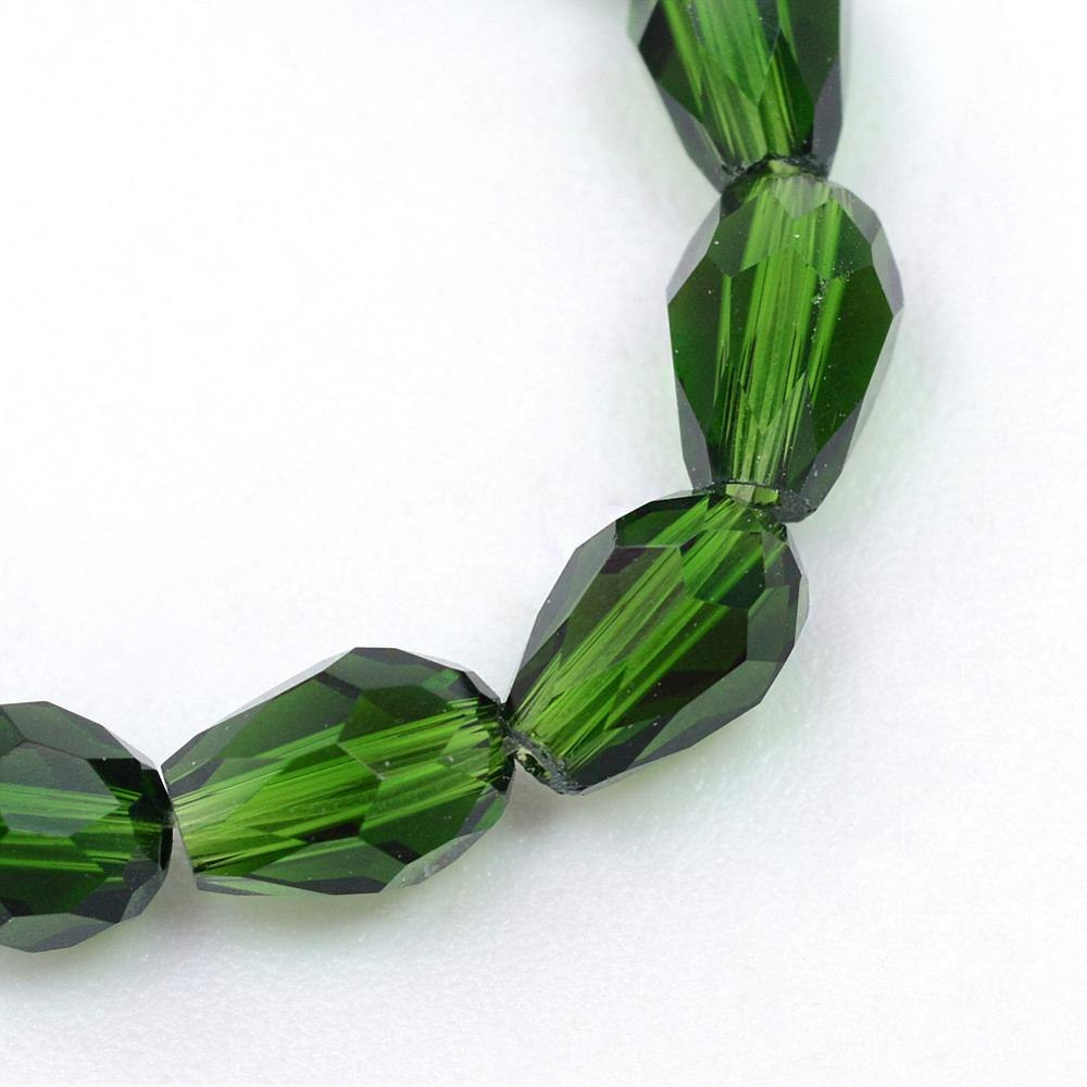 Koraliki szklane fasetowane, zielony, 5x3mm 100szt. Koraliki szklane fasetowane, zielony, 5x3mm 100szt.