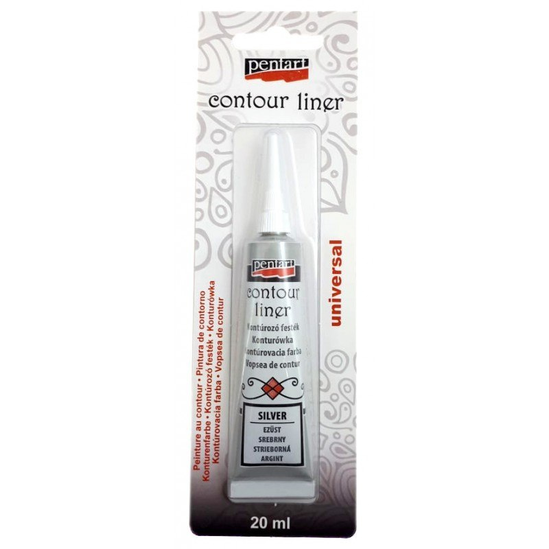 Pentart Konturówka 20 ml Metaliczny Srebrny Pentart Konturówka 20 ml Metaliczny Srebrny