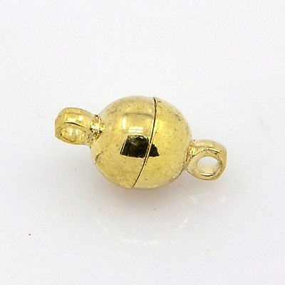 Zapięcie magnetyczne złote, kulka, mosiądz, 11,5x6mm Zapięcie magnetyczne złote, kulka, mosiądz, 11,5x6mm