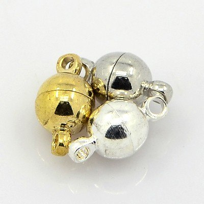 Zapięcie magnetyczne złote, kulka, mosiądz, 11,5x6mm Zapięcie magnetyczne złote, kulka, mosiądz, 11,5x6mm