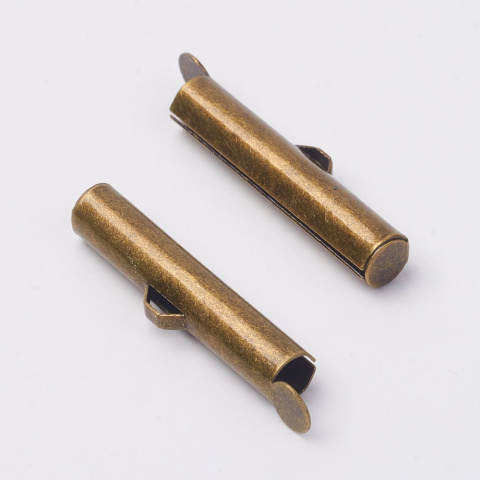 Końcówki wsuwane/ antyczny brąz, mosiądz 10szt 26mm Końcówki wsuwane/ antyczny brąz, mosiądz 10szt 26mm