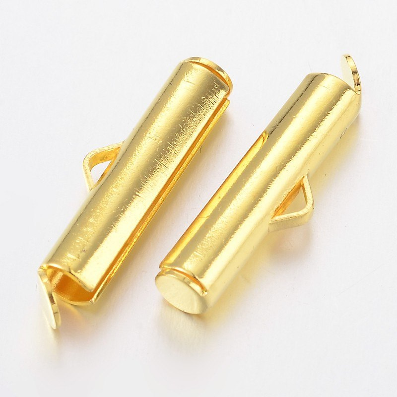 Końcówki wsuwane/ złote, mosiądz 10szt 19,5mm