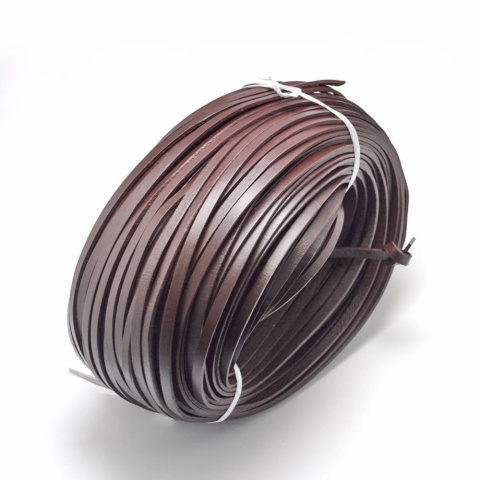 Rzemień skórzany, płaski, 1m, brąz, 5mm Rzemień skórzany, płaski, 1m, brąz, 5mm