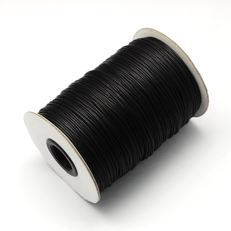 Sznurek woskowany 2mm ok. 91m czarny Sznurek woskowany 2mm ok. 91m czarny