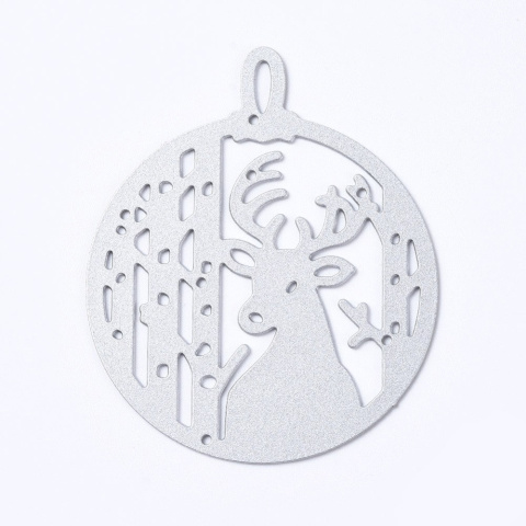 Wykrojnik bombka z reniferem 51,5x62 mm, Bożenarodzenie