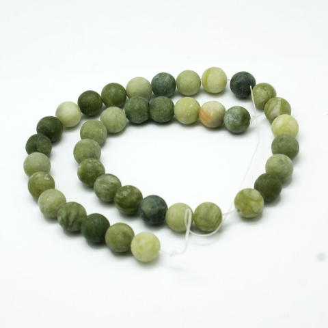 Koraliki Jadeit, okrągłe 8mm, 48szt. matowe Koraliki Jadeit, okrągłe 8mm, 48szt. matowe