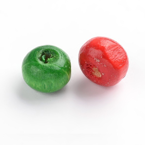 Koraliki drewniane, 50szt. 10x8,5mm, kolorowe