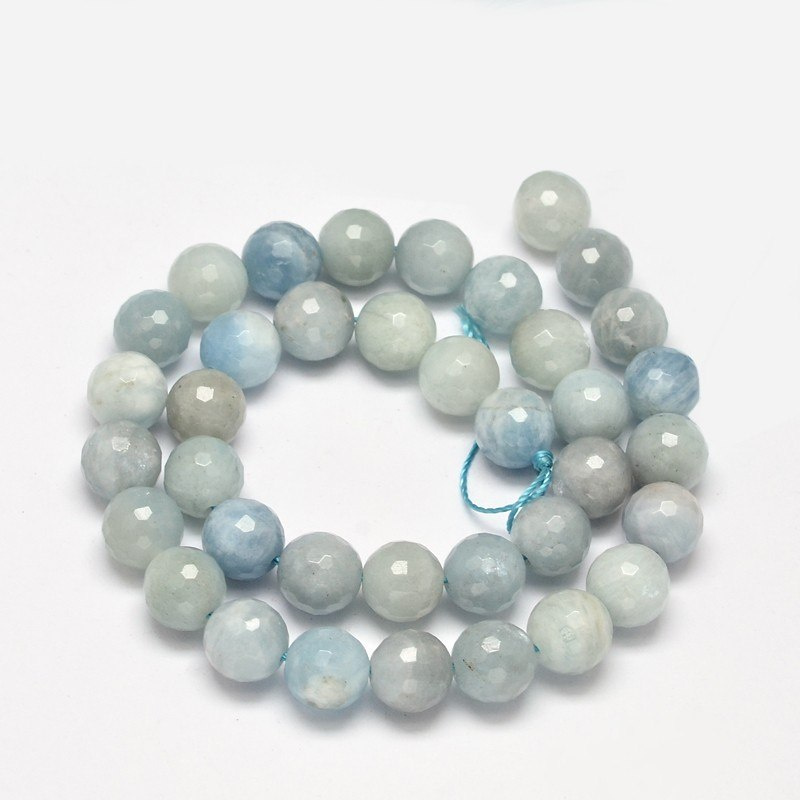Koralik Akwamaryn, Kula 10mm, 1 szt., Fasetowany Koralik Akwamaryn, Kula 10mm, 1 szt., Fasetowany