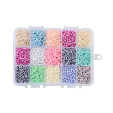 Zestaw szklanych koralików, 7770szt. do nawlekania 3 ~ 3,5 mm