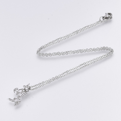 Naszyjnik Jednorożec na łańcuszku ze stali chirurgicznej