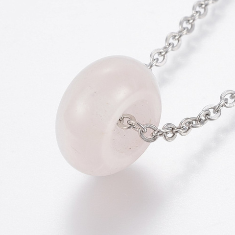 Naszyjnik Kwarc Różowy, Łańcuszek ze stali chirurgicznej