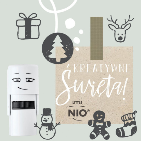 Pieczątka LITTLE NIO Święta - Bożenarodzenie 10 wzorów - samotuszująca