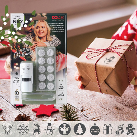 Pieczątka LITTLE NIO Święta - Bożenarodzenie 10 wzorów - samotuszująca