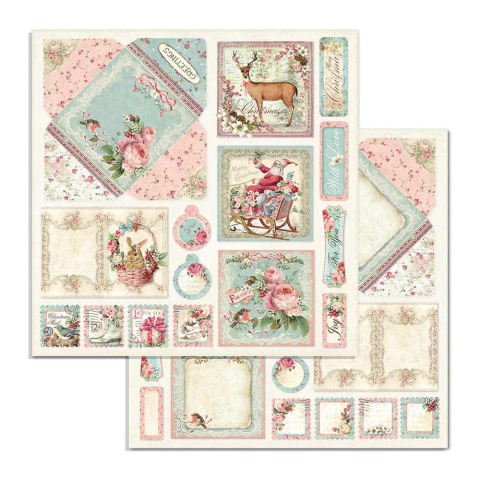 Stamperia Blok Papierów do scrapbookingu 30x30cm 10szt - Pink Christmas