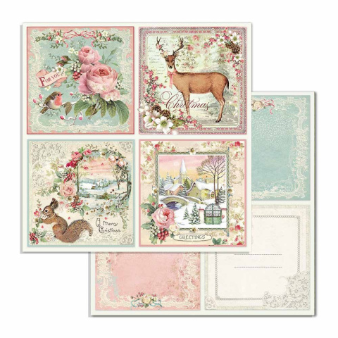 Stamperia Blok Papierów do scrapbookingu 30x30cm 10szt - Pink Christmas