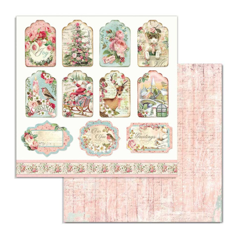 Stamperia Blok Papierów do scrapbookingu 30x30cm 10szt - Pink Christmas