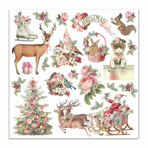 Stamperia Blok Papierów do scrapbookingu 30x30cm 10szt - Pink Christmas